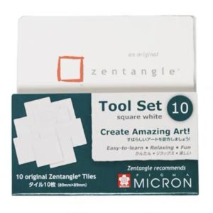 櫻花牌Package- Original Zentangle® Tiles- Tool Set Square White (10張)