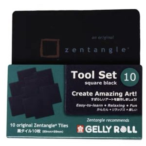 櫻花牌Package- Original Zentangle® Tiles- Tool Set Square Black (10張)